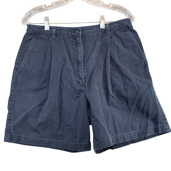 Lauren Ralph Lauren Women's Chino Shorts Blue Size 12 100% Cotton Slash Pockets - Picture 1 of 11